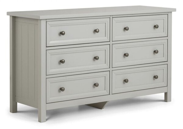 Maine Wide 6 Drawer Chest, Grey Grey