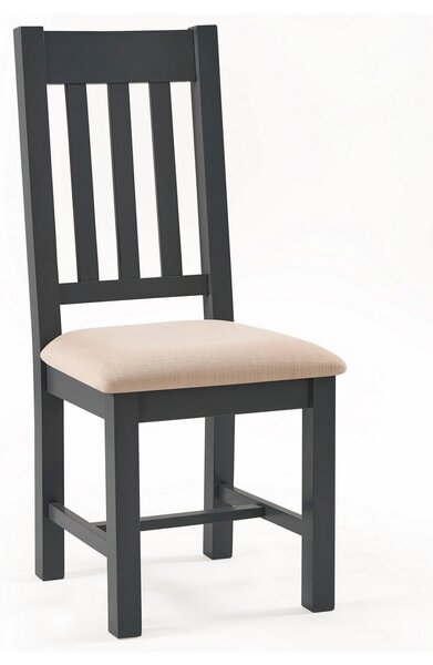 Bordeaux Set of 2 Dining Chairs, Dark Grey Faux Linen Grey