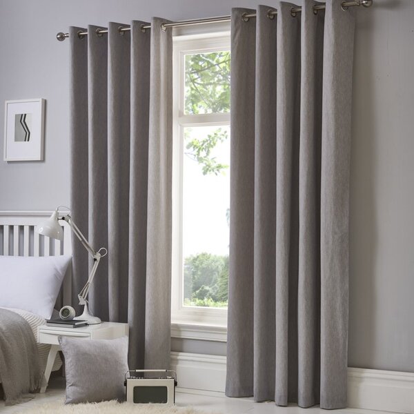 Sorbonne Ready Made Eyelet Curtains Silver