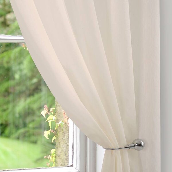 Fineweave Voile Curtain Panel Cream