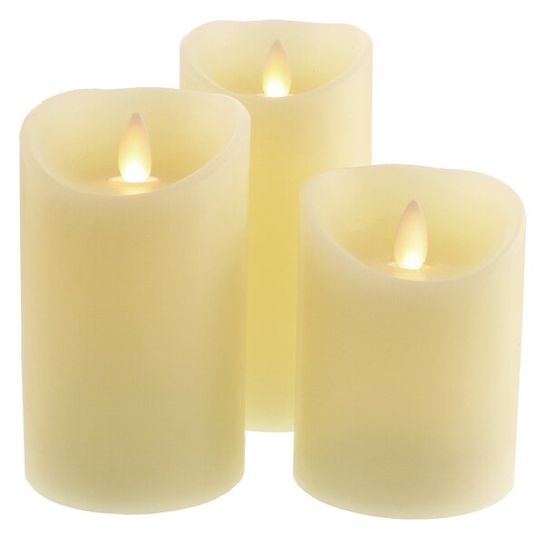 Churchgate Set of 3 LED Candles White