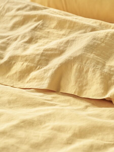 Butter Yellow Linen Blend Flat Sheet | Single | Piglet in Bed