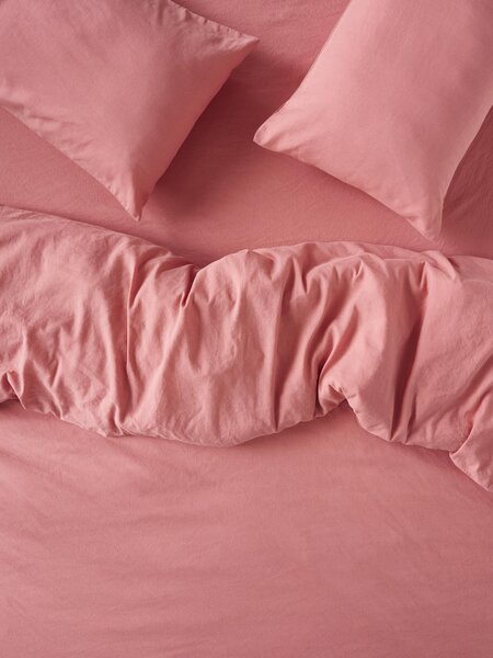 Dusty Pink Linen Blend Duvet Cover | Single | Piglet in Bed