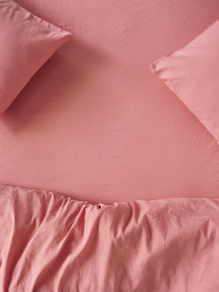 Dusty Pink Linen Blend Fitted Sheet | Single | Piglet in Bed