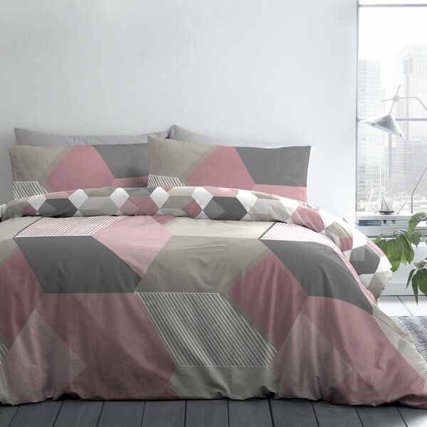 Hexagon Bedding Set Pink