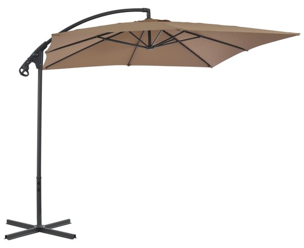 Cantilever Umbrella with Steel Pole 250x250 cm Taupe