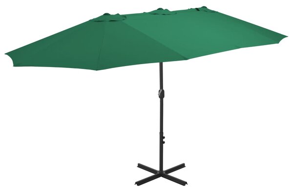 Outdoor Parasol with Aluminium Pole 460x270 cm Green
