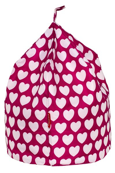 Pink Hearts Bean Bag Pink and White