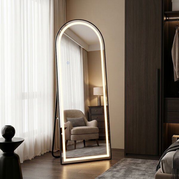 Mirror LED Orbit 60x170cm Black