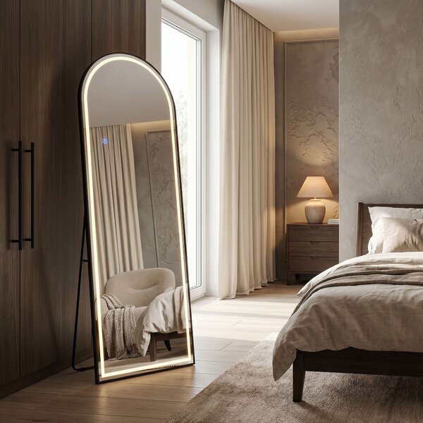 Mirror LED Orbit 60x170cm Black