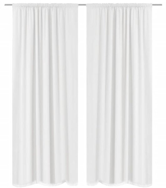 2 pcs White Energy-saving Blackout Curtains Double Layer 140 x 245 cm