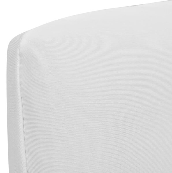 6 pcs White Straight Stretchable Chair Cover