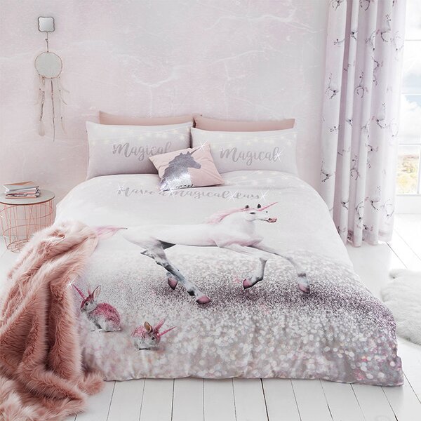 Catherine Lansfield Enchanted Unicorn Bedding Set Pink
