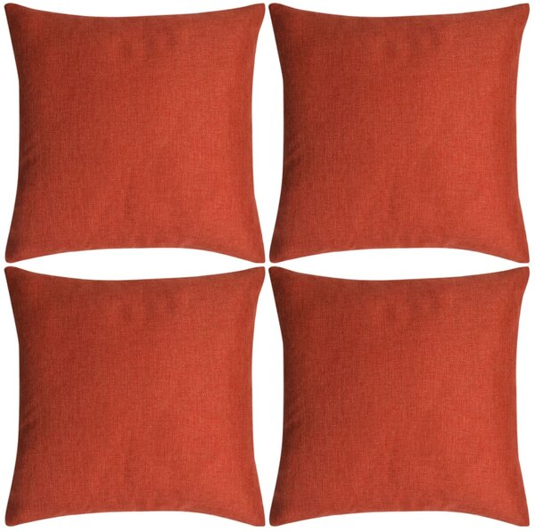 Cushion Covers 4 pcs Linen-look Terracotta 40x40 cm