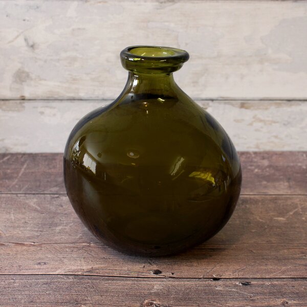 Recycled Glass Vase 18cm Olive Olive
