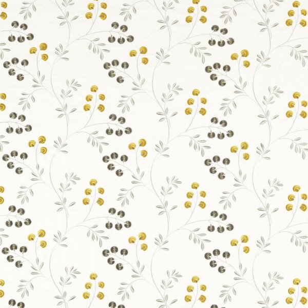 Rochelle Curtain Fabric Pewter Chartreuse