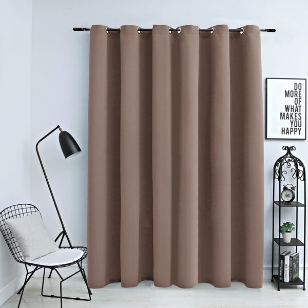 Blackout Curtain with Metal Rings Taupe 290x245 cm
