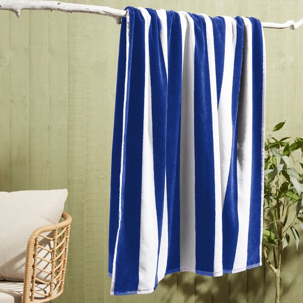 Blue Stripe Jacquard Beach Towel Blue/White