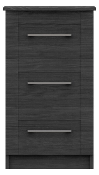 Ethan 3 Drawer Bedside Table Grey