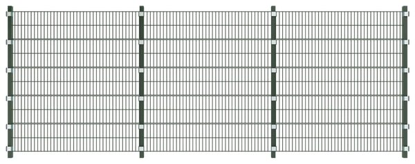 Fence Panel with Posts 6x2 m Green
