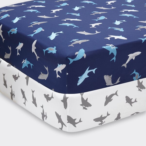 Sharks Pack of 2 Fitted Sheet