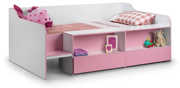 Stella Low Sleeper Bed Frame Pink/White