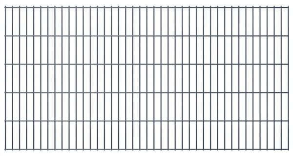 2D Garden Fence Panels 2.008x1.03 m 12 m (Total Length) Grey