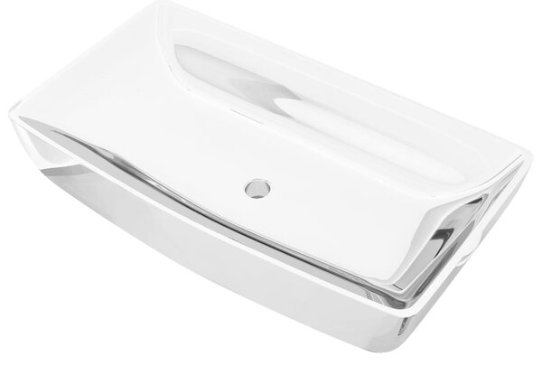 Wash Basin 71x38x13.5 cm Ceramic Silver