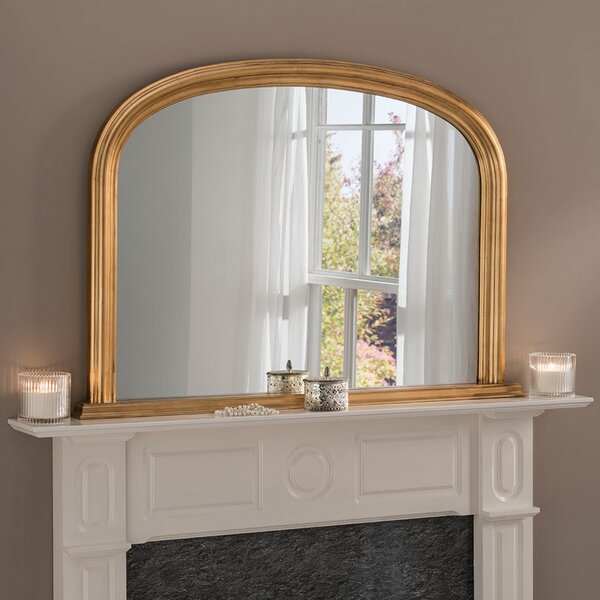 Yearn Contemporary Overmantle Mirror 112x77cm Gold Effect Effect Gold