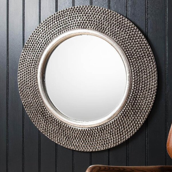 Danbury Round Wall Mirror, 80cm Silver
