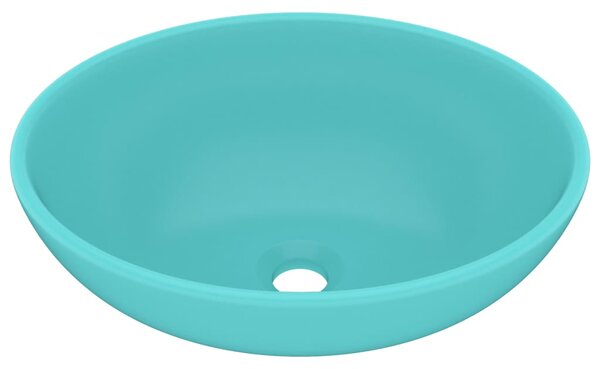 Luxury Basin Oval-shaped Matt Light Green 40x33 cm Ceramic