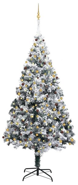 Artificial LED Snow Christmas Tree & Ball Set