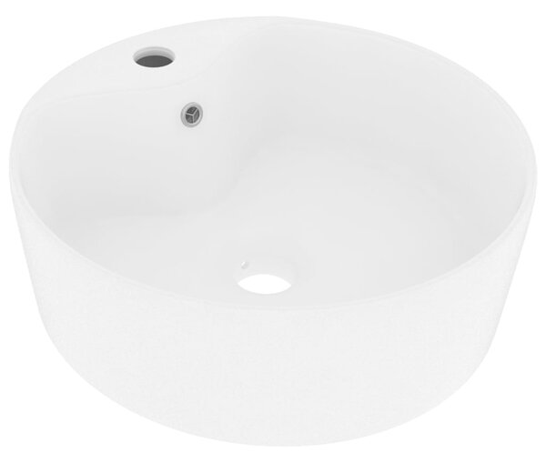 Luxury Wash Basin with Overflow Matt White 36x13 cm Ceramic