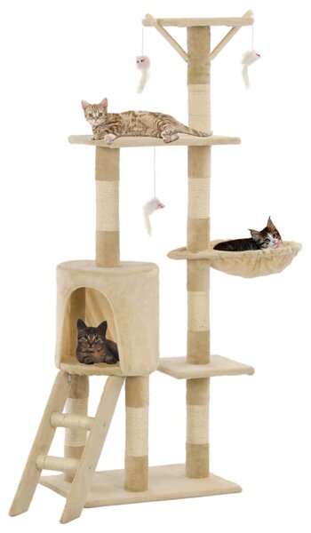 Cat Tree with Sisal Scratching Posts 138 cm Beige