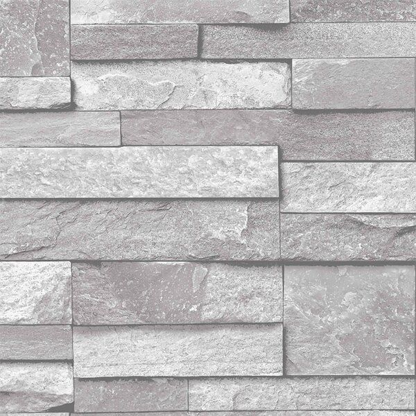 Grandeco Home Inhibition Stone Grey Wallpaper