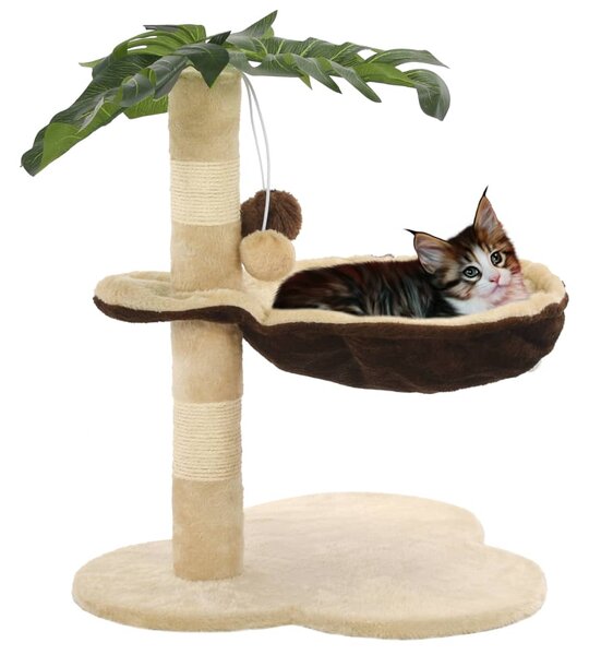 Cat Tree with Sisal Scratching Post 50 cm Beige and Brown