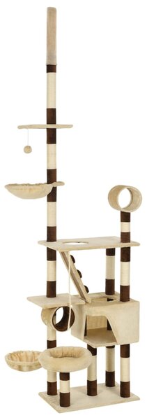 Cat Tree with Sisal Scratching Posts 246-280 cm Beige and Brown