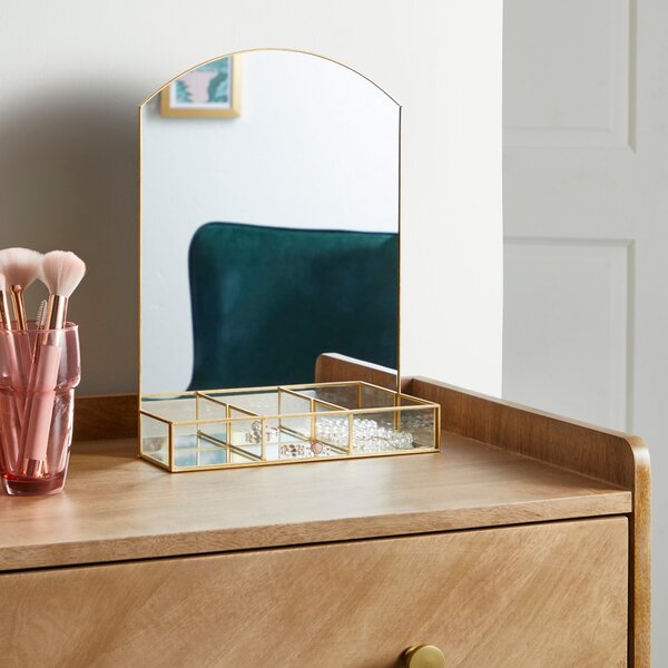 Gold Effect Trim Dressing Table Mirror 35cm Gold Effect