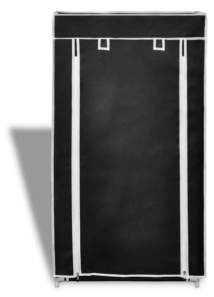 Fabric Shoe Cabinet with Cover 58 x 28 x 106 cm Black