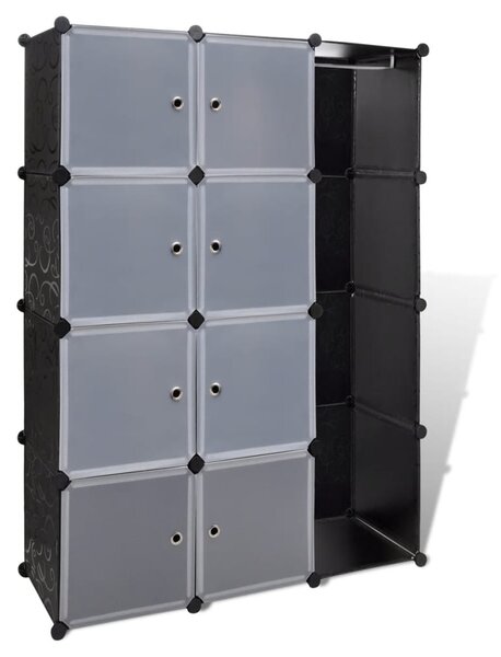 Modular Cabinet 9 Compartments 37x115x150 cm Black and White