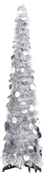 Artificial Slim Pop-up Silver Christmas Tree