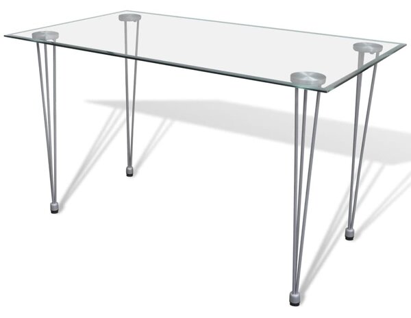 Dining Table with Glass Top Transparent