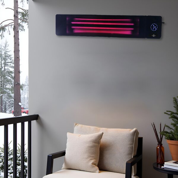 4500W/2250 Watt ElectricSun black, Infrared Patio Heater, Indoor/Outdoor Use, with Thermostat and App, 100x18cm
