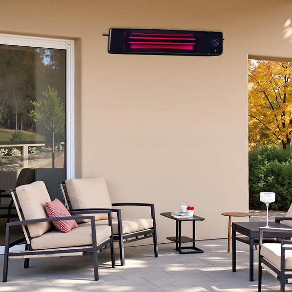 4500W/2250 Watt ElectricSun black, Infrared Patio Heater, Indoor/Outdoor Use, with Thermostat and App, 100x18cm