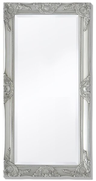 Wall Mirror Baroque Style 100x50 cm Silver