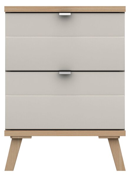 Murray 2 Drawer Bedside Off White