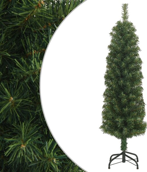 Slim Artificial Christmas Tree with Stand Green 120 cm PVC