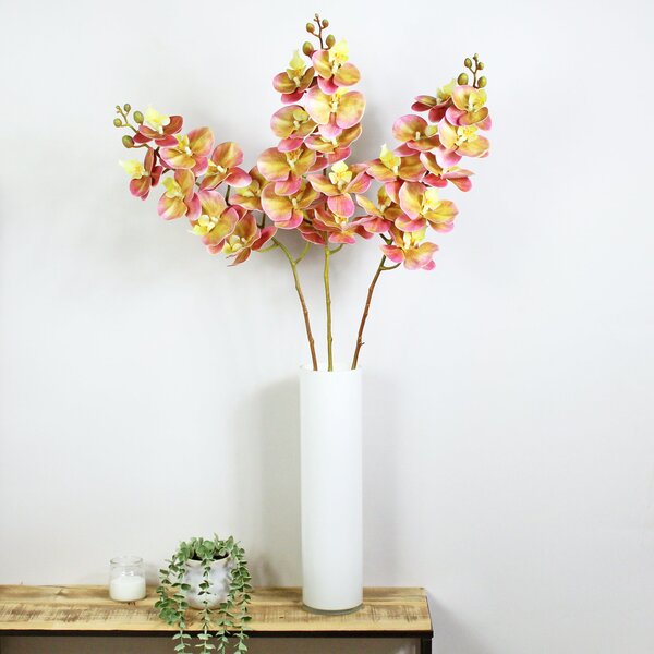 Peach Real Touch Phalaenopsis 3 Pack Pink/Yellow
