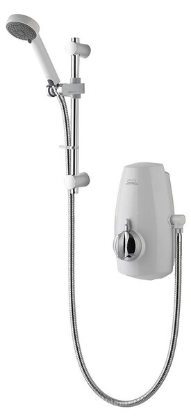 Aqualisa Aquastream Power Shower with Adjustable Head - White/Chrome