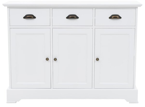 Sideboard with 3 Doors MDF and Pinewood 105x35x77.5 cm